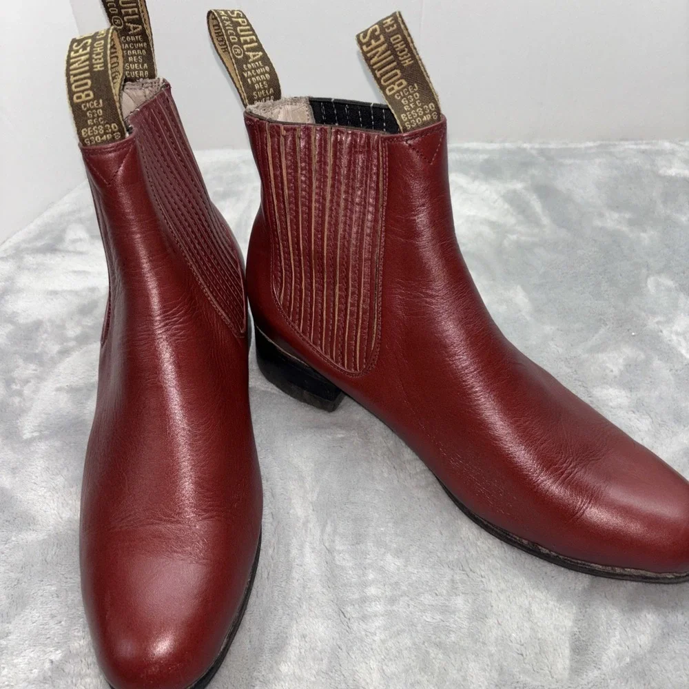 Botines La Espuela Lara Handmade Chelsea Boots Brown Leather Mens 10.5